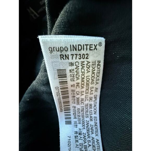 Zara Women’s Wide Leg Pull On Black Pants Back Slits Size L - Picture 6 of 7